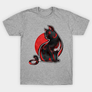 Black and Red Cat T-Shirt